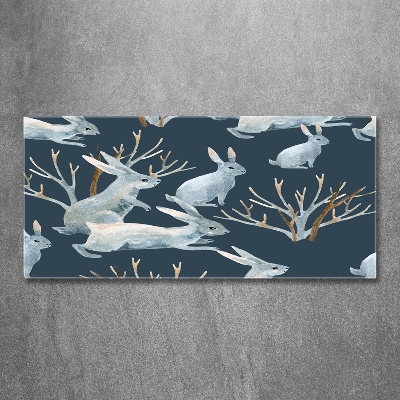 Foto glasbild Kaninchen im Winter