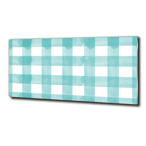 Foto glasbild Blau kariert