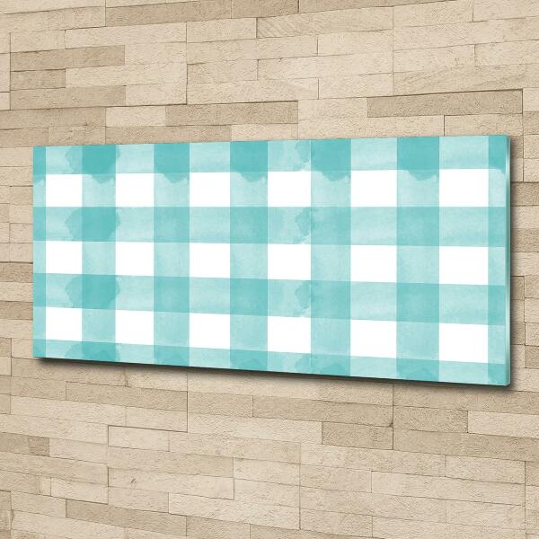 Foto glasbild Blau kariert