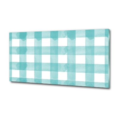 Foto glasbild Blau kariert