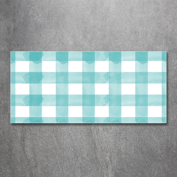 Foto glasbild Blau kariert