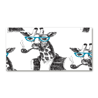 Bild auf glas Giraffe mit Brille