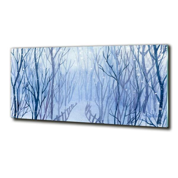 Foto glasbild Wald im Winter