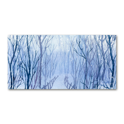 Foto glasbild Wald im Winter