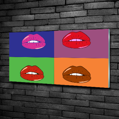 Foto glasbild Bunte Lippen