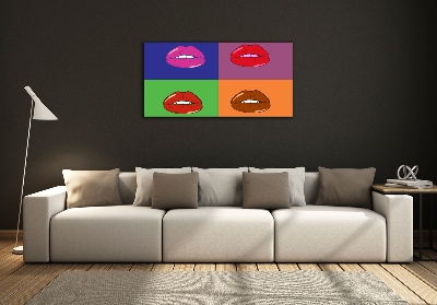 Foto glasbild Bunte Lippen