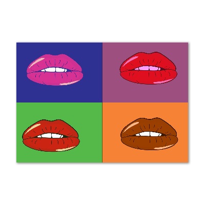 Foto glasbild Bunte Lippen