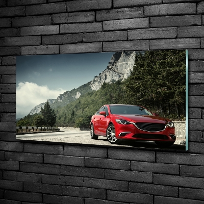 Foto glasbild Auto in den Bergen