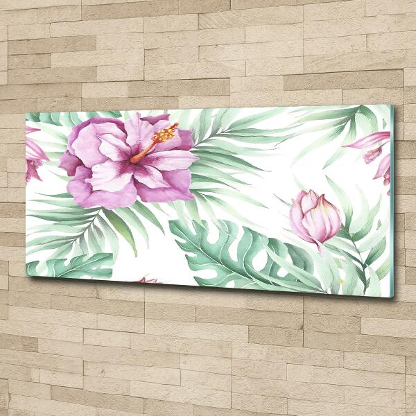 Glasbild Hawaiianische Blumen