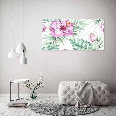 Glasbild Hawaiianische Blumen