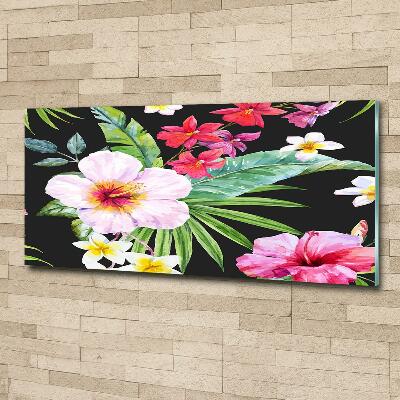 Foto glasbild Hawaiianische Blumen