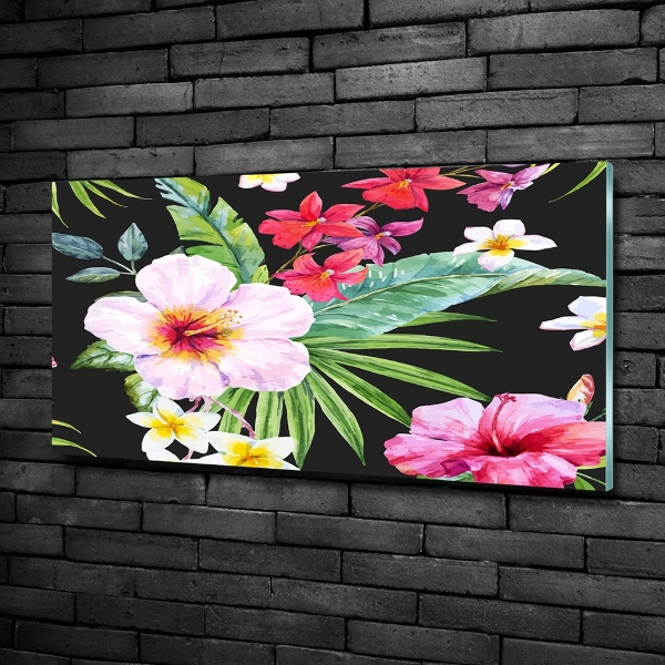 Foto glasbild Hawaiianische Blumen