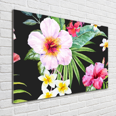 Foto glasbild Hawaiianische Blumen