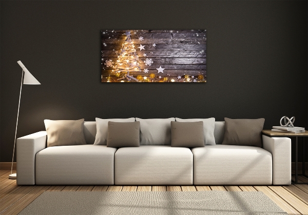 Foto glasbild Beleuchteter Weihnachtsbaum