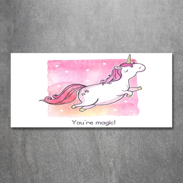 Foto glasbild Rosa Einhorn