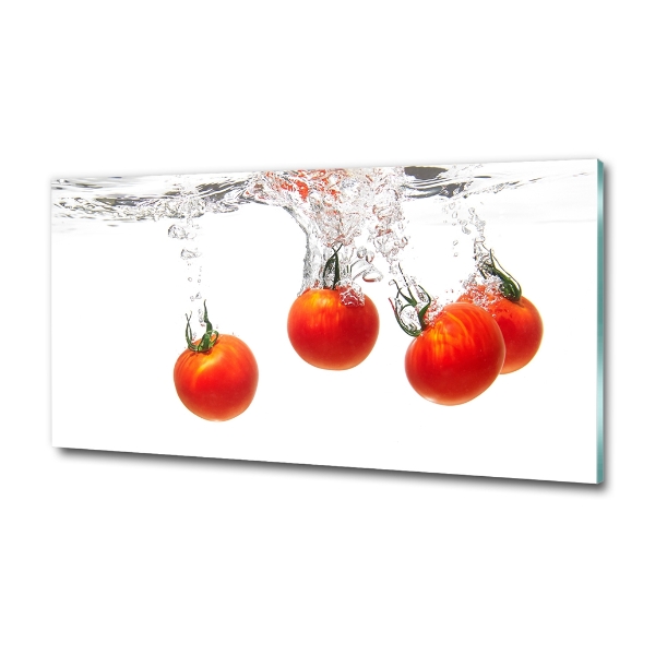 Glasbild Tomaten unter Wasser