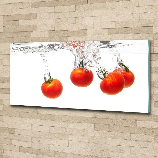 Glasbild Tomaten unter Wasser