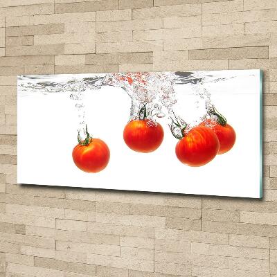 Glasbild Tomaten unter Wasser