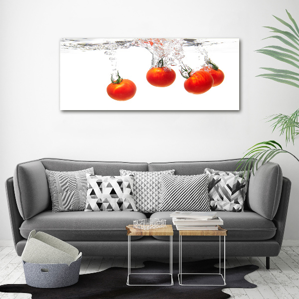 Glasbild Tomaten unter Wasser