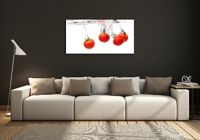 Glasbild Tomaten unter Wasser