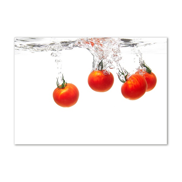 Glasbild Tomaten unter Wasser