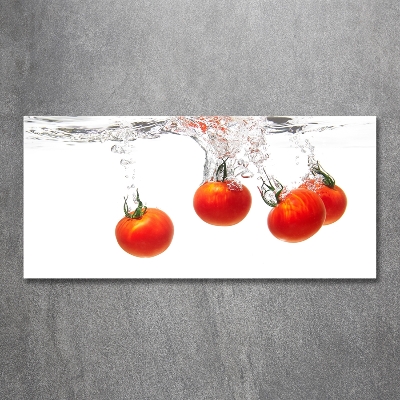 Glasbild Tomaten unter Wasser