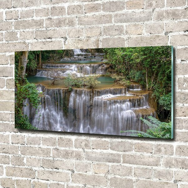 Bild auf glas Wasserfall im Wald