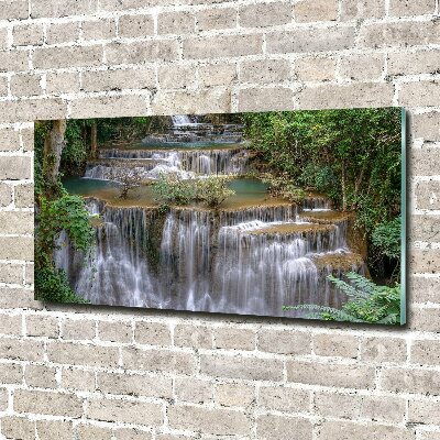 Bild auf glas Wasserfall im Wald