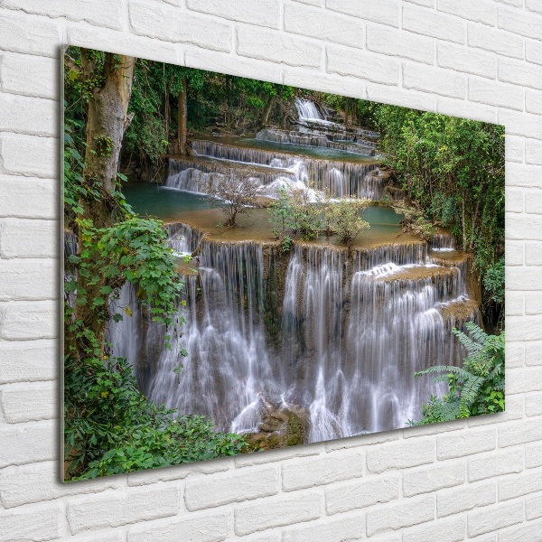 Bild auf glas Wasserfall im Wald