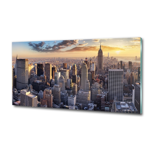 Glasbild New York aus der Vogelperspektive