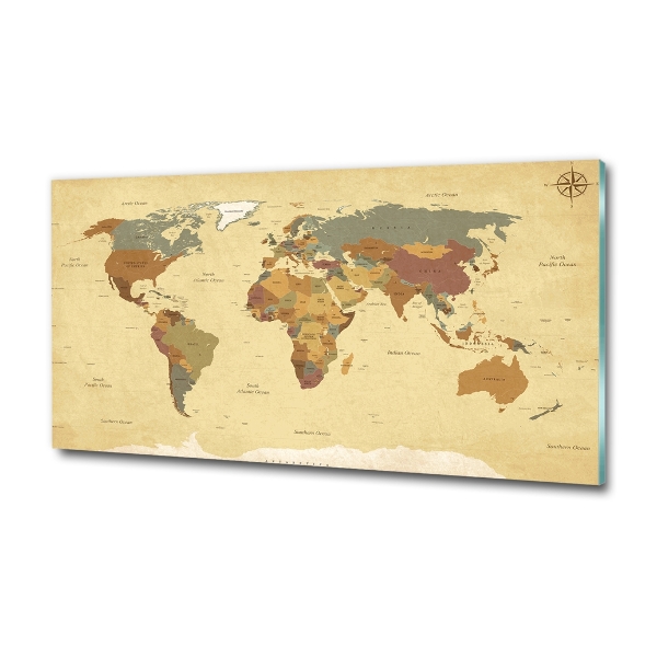 Glasbild Politische Karte