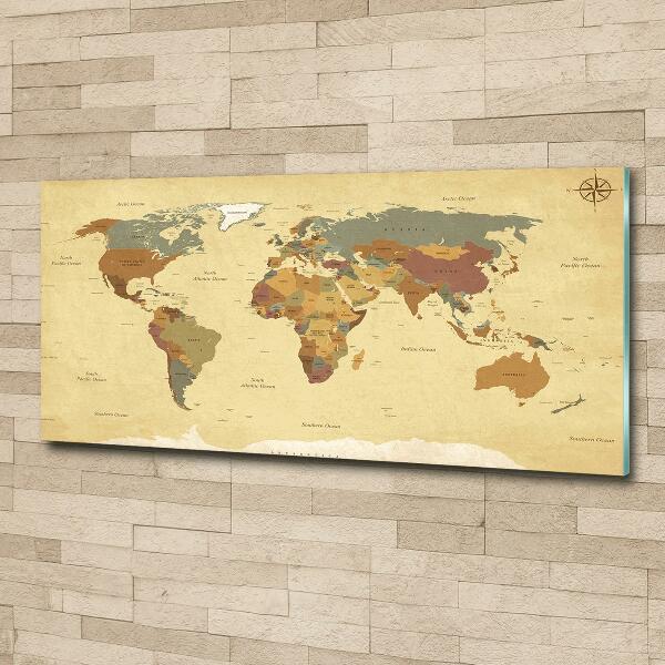 Glasbild Politische Karte