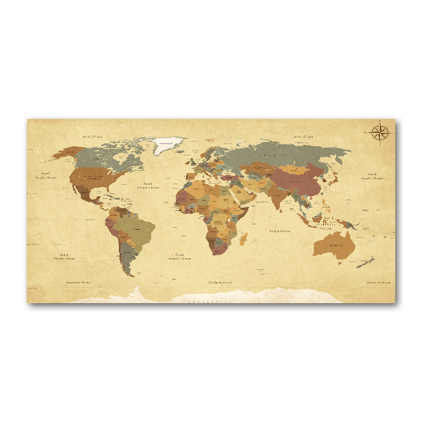 Glasbild Politische Karte