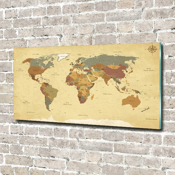 Glasbild Politische Karte