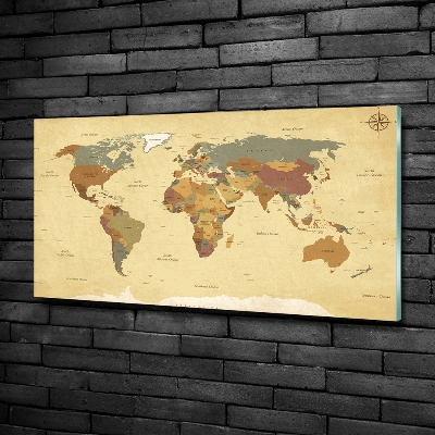 Glasbild Politische Karte