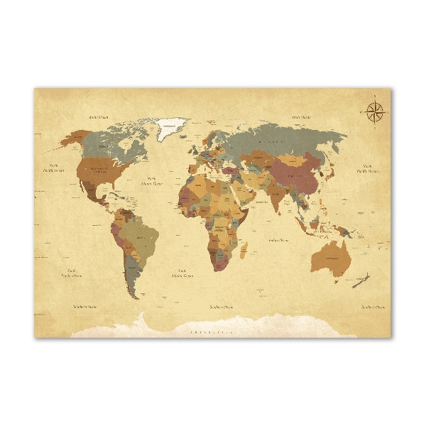 Glasbild Politische Karte