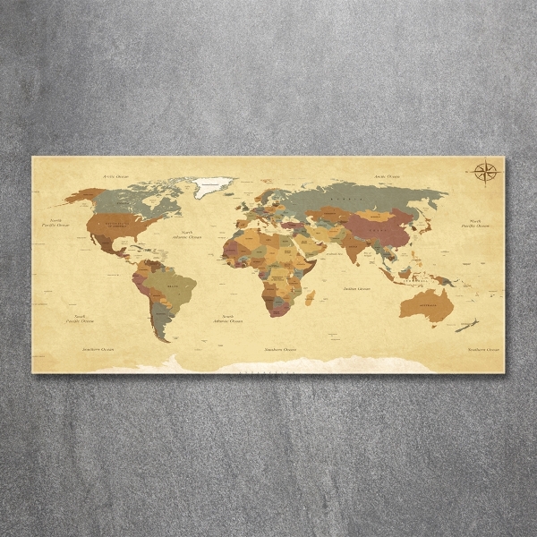 Glasbild Politische Karte