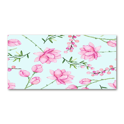 Glasbild Blüten und Beeren