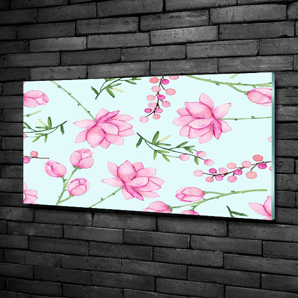 Glasbild Blüten und Beeren