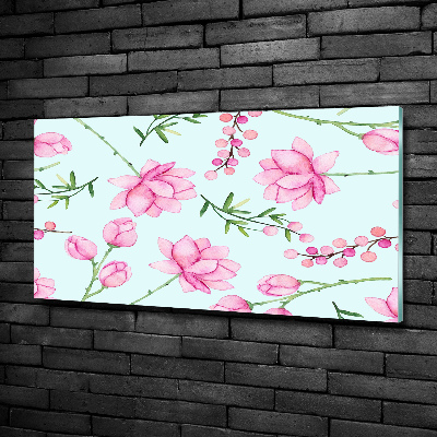 Glasbild Blüten und Beeren