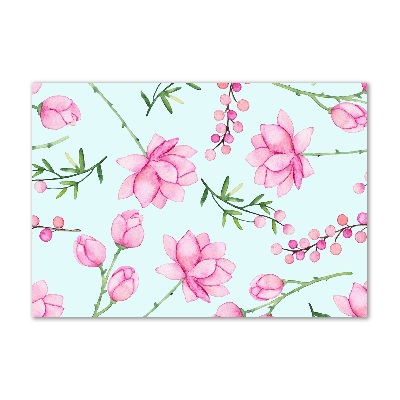 Glasbild Blüten und Beeren