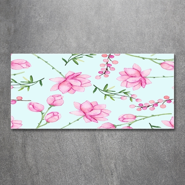 Glasbild Blüten und Beeren