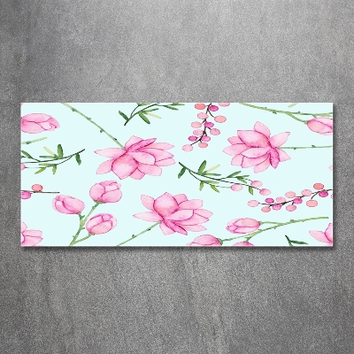 Glasbild Blüten und Beeren