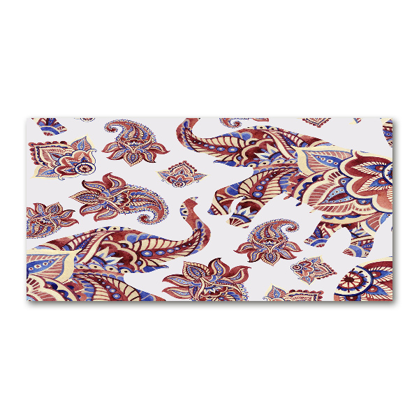 Glasbild Elefantenornamente