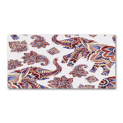 Glasbild Elefantenornamente