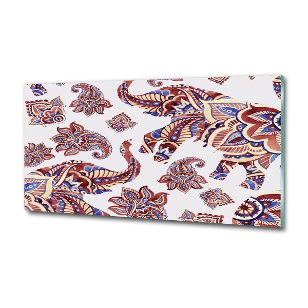 Glasbild Elefantenornamente