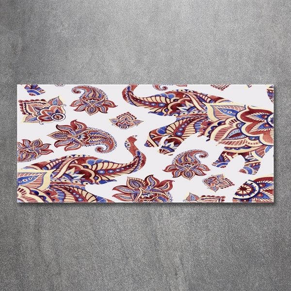 Glasbild Elefantenornamente