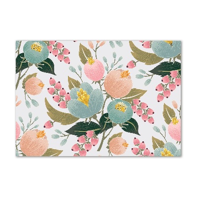 Foto glasbild Blumenmuster