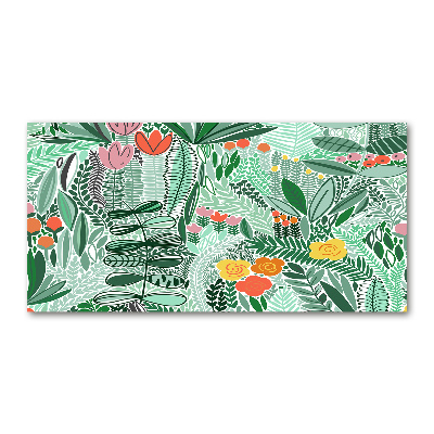 Glasbild Blumenmuster