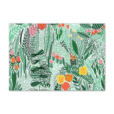 Glasbild Blumenmuster